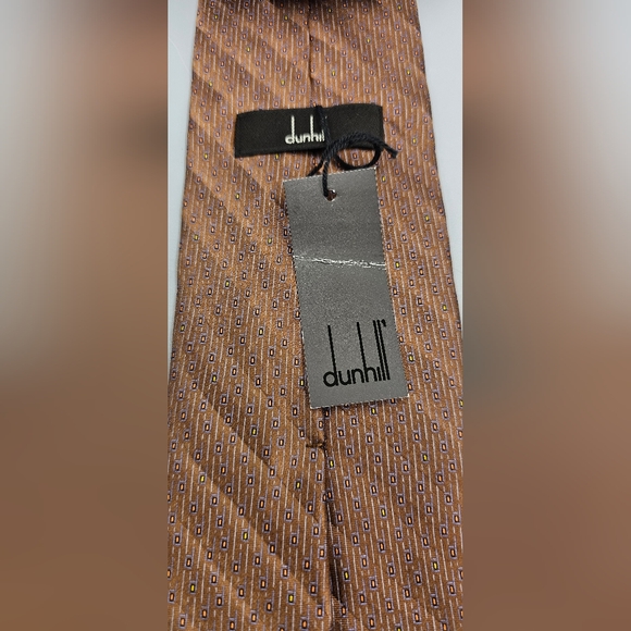 Dunhill London Geometric 100% Silk Men's Tie Brand New With Tags - Picture 3 of 7